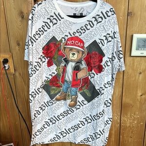 Graphic Men's Shirt - White and Red